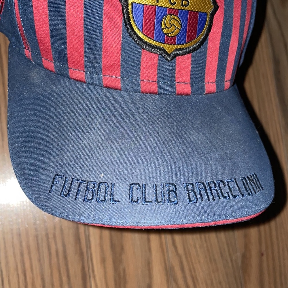Nike FC Barcelona Hat Cap Adjustable Black Embroidered Soccer- L/XL - Picture 2 of 8